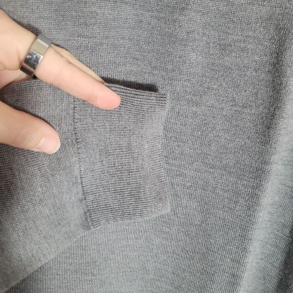 Banana Republic 1/4 Zip Merino Wool Sweater Men's Size XL Gray NEW Barruffa Yarn